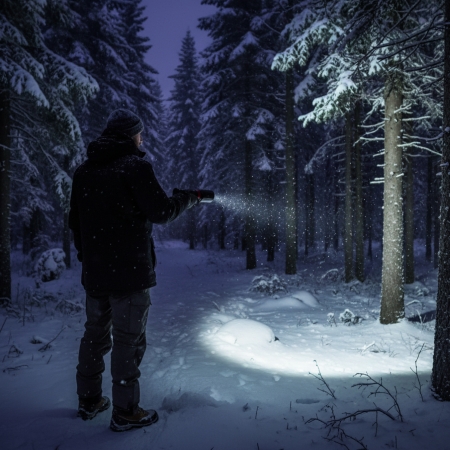 Latarka LED Hunter Aku 8W Osram P9 + uchwyt rowerowy